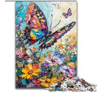 Butterfly on The Flowers 1000 Pieces Jigsaw Puzzles For Teens And Adults, Pattern Assembly Fun at Home Activities, Birthday Present,Travel Gifts (26x38cm)