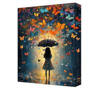 Butterfly Paint by Numbers for Adults, Complete DIY girl Paint by Numbers kits, 16x22in Coloured Canvas with Acrylic Paints and Brushes, for Beginners Adults, Gifts for Home Decor, Frameless G-294