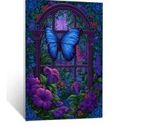 Butterfly Paint by Numbers for Adults Landscape Painting by Numbers for Children Crafts 28 x 20Inch, DIY Hobbies for Adults Women, Painting on Canvas Using Acrylic Paint and Brushes, Gifts LSJ-7639