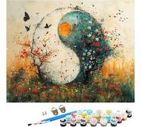 Butterfly Paint by Numbers for Adults, Paint by Numbers Kits Flower on Canvas for Beginner, DIY Canvas Oil Painting Kit with Acrylic Pigment and Brushes, Room Decor, Gifts for Women 12x16in A-3843