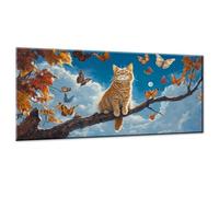 Butterfly Paint by Numbers for Adults, Paint by Numbers Kits On Canvas, DIY Digital Painting for Adults Beginners with Acrylic and Brushes, Cat Oil Painting Craft for Home Wall Decor 16x32 Inch w0-283
