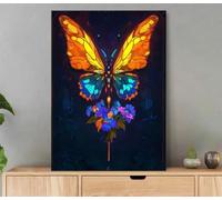 Butterfly Paint by Numbers for Adults with Frame 60x80cm Adult Paint by Numbers Dreamy Oil Painting DIY Art Craft Kit with Brushes and Acrylic Pigment for Home Bedroom Wall Decor, Gifts Women LyO-935