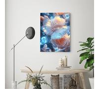 Butterfly Paint by Numbers Kits for Adults, Craft Art Painting by Number Kid White Flowers, DIY Color Oil Painting Acrylic Pigment Drawing, Apply to Home Wall Decor, with Frame, 50x70cm A-30