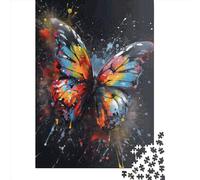 Butterfly Painting Wooden Jigsaw Puzzles 1000 Pieces for Adults Jigsaw Puzzles for Adults 1000 Piece Puzzle Educational Games 1000pcs (75x50cm)