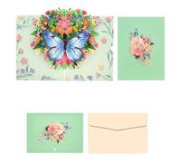 Butterfly Paper Sculpture Teachers Day Greeting Card with Matching Envelope for Birthday Valentine ' s Day Anniversary Butterfly Greeting Card