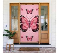 Butterfly Pattern Door Cover Decorations, Welcome Door Banner Backdrop Seasonal Spring Summer Porch Banner Sign Photo Background for Indoor Outdoor Party Decor 72.8 x 35.4 Inch