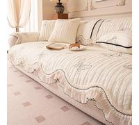 Butterfly Pattern L-shape Corner Sofa Slipcover For Dogs, Anti-slip Couch Cover, Washed Cotton, Pets All Season Furniture Protector white 110x210cm/43.3x82.7in