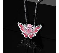 butterfly pear cut pink gemstone pendant necklace for woman no chain