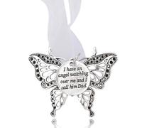 Butterfly Pendant Charms Christmas Tree Ornaments for Dad Remembrance Gifts for Friend Bereavement Gifts for Loss of Dad Remembrance Ornament Dad Sympathy Gift for Dad Memorial Gifts Xmas Decor