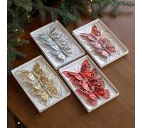 Butterfly Pendants with Shimmering Glitter Details and Refined Mesh-Like Appearance for Elevating Interior Decor During Celebration Periods (gold)