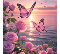 Butterfly Pink Sea 90 Piece Jigsaw Puzzles for Adults 30x30cm, adult jigsaw puzzles 90 Pieces, Challenging&Brainteasing Puzzle Family Games, Beautiful Decoration puzzle
