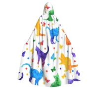 Butterfly Polka Dot And Cat Print Adults Hooded Cloak, Halloween Robe Hooded Cape Witch Wizard Cosplay Costumes For Men Women