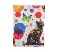 Butterfly polka dot and cat Printed Laptop Sleeve Bag 13-Inch - Leather Laptop Sleeve Case Shockproof Protective Computer Cover Bag