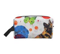 Butterfly Polka dot and cat Printed Makeup Bag Travel Portable Cosmetic Bag Large Capacity Makeup Case Toiletry Handbag Organiser for Women