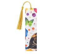 Butterfly Polka dot and cat Printed Metal Bookmarks M - Gold Lightweight Aluminium Book Marker for Books, Journals & Gifts, Ideal Book Lovers, Holiday Decor & Crafts