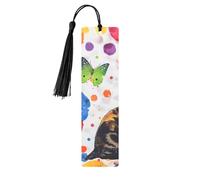 Butterfly Polka dot and cat Printed Metal Bookmarks S - Black Lightweight Aluminium Book Marker for Books, Journals & Gifts, Ideal Book Lovers, Holiday Decor & Crafts
