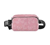Butterfly Polka Dot Pink Fanny Pack for Women Men Crossbody Belt Bag Fashion Waist Packs Purse with Adjustable Strap Travel Chest Bag for Shopping Traveling