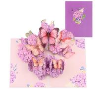 Butterfly Pop Up Card, 3D Popup Flower Bouquet Greeting Card Pop Up Thank You Card Flower for New Year Christmas Birthday Anniversary