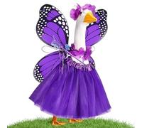 Butterfly Porch Goose Outfit - Decorative Fabric Costume Design, Easy Fit Accessory, Weather Resistant Figurine Apparel, Seasonal Outdoor Ornament | For Garden Lawn Patio Courtyard Balcony Home