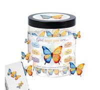 Butterfly Positive Jar, Christian Home Decor, 60pcs Affirmation Cards with Bible Verse Feature, Inspirational Gift Set, Faith-Based Desk Accessory with Elegant Design, Encouraging Ornament for Bedroom