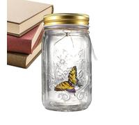 Butterfly Pot - 6.69 Inch PP Glass LED Light Decoration Container, Battery Powered Mobile Display Ornament with Sound Activated Glow System Design | Decoration