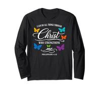 Butterfly Prayer | I Can Do All Things Through Christ Verse Long Sleeve T-Shirt