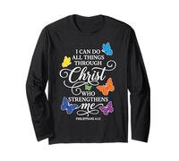 Butterfly Prayer - I Can Do All Things Through Christ Verse Long Sleeve T-Shirt