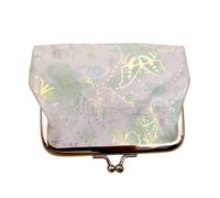 Butterfly Print Coin Purse for Women, Small Change Pouch with Kiss Lock Closure, 12x9cm Gradient Faux Leather Mini Wallet, Glitter Card Holder and Lipstick Bag for Girls, Pink Blue Light Green