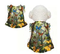 Butterfly Print L Pet Apparel for Small Dogs-Cute Summer Outfit for Puppy, Soft Breathable Pet Clothes for Cat