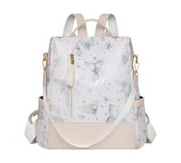 Butterfly Print PU Anti Theft Backpack Convertible for Women | Large Capacity Laptop Bag Multi Pocket Travel Work Commuting Mom Daily Carry