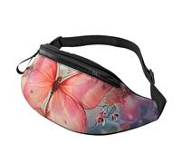 Butterfly Printed Fanny Pack for Men Women Crossbody Waist Bag Pack Bum Bag with Adjustable Strap for Hiking Running Travel Cycling