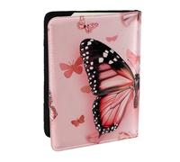 Butterfly Printed Passport Holder - 6.5 x 4.5 Inch RFID Blocking Travel Wallet,Stylish Passport Cover,Lightweight Document Organizer for Cards