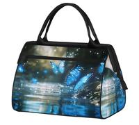 Butterfly Printing Gym Bag for Women Men Travel Sports Duffel Bag with Trolley Sleeve Waterproof Sports Gym Bag Weekender Overnight Bag Carry On Tote Bag for Travel Gym Sport-6, A-044, 15.2x8.3x11.6