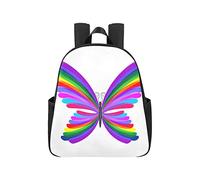 Butterfly Psychedelic Rainbow Colors Bookbags for Adult Men 12.40x5.12x14.17inch Traveling Backpack Multipurpose Casual Travel Backpack Business Travel School,Office