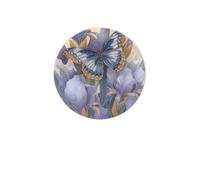 Butterfly Purple Flower Coasters Set of 4 Watercolors Absorbent Diatomite Coasters Quick Dry Cup Mat for Drinks Round Mugs Pad for Table Bar Home Decor