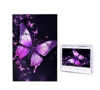 Butterfly Purple Jigsaw Puzzle for Adults Challenging Wooden Puzzles 1000 Pieces Personalized Photo Puzzle Picture Jigsaws Custom Jigsaw Puzzles for Birthday