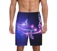 Butterfly Purple Men'S 1-Pack Sleep Shorts Loungewear With Side Pockets, Breathable Fit, Available In Big.