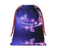 Butterfly Purple Print Drawstring Gift Bag Durable And Versatile, Perfect For Festive Occasions