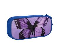 Butterfly Purple Print Pencil Pouch Storage Cosmetics Art Tools Supplies Students Teachers Versatile Use