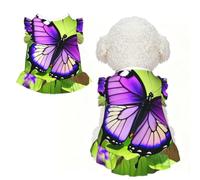 butterfly purple Print Pet Breathable Sleeveless Skirt XS