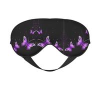 Butterfly Purple Print Satin Sleep Mask & Eye Mask | Deep Dream Sleep Masks for Women & Men | Soft Sleeping Eye Mask to Nourish Skin