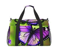 Butterfly Purple Print Travel Foldable Waterproof Lightweight Carry On Luggage Bag with Shoulder Strap