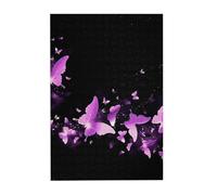butterfly purple Prints Wooden Jigsaw Puzzle 300-Piece in Plastic Box, 26x38 CM Eco-Friendly Educational Puzzle for Family Fun & Adult Relaxation