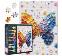 Butterfly Puzzles, Colorful Flower Butterflies Puzzles for Adults 1000 Pieces, DIY 1000 Piece Jigsaw Puzzle with Hidden Images Challenge Family Activity Games Jigsaw Puzzle 27.5" x 19.6"
