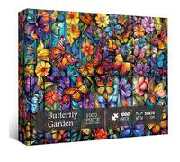 Butterfly Puzzles for Adults 1000 Pieces, Colorful Flowers Butterflies Jigsaw Puzzles, Nature Garden Puzzle as Butterfly Home Decor, Impossible Hard Challenging Animal Puzzle