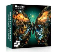 Butterfly Puzzles for Adults 1000 Pieces, Landscape Mountain River Puzzles Puzzle, Challenging Nature Plant Jigsaw Puzzles for Adults