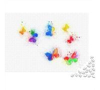 Butterfly Rainbow 1 7 1000-Piece Puzzle for Adults, 38x26cm/1000pcs, for A Quiet Evening Project at Home; White Cardboard for Cleaner Sorting