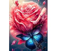 Butterfly Red Rose Jigsaw Puzzles for Adults 1500 Pieces Educational Toys Challenging Game 1500 Piece Puzzles for Adults for The Whole for Women Gifts for Men