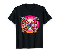 Butterfly Retro Groovy 70's Style Pinks Yellow Teal Vintage T-Shirt