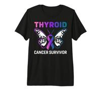 Butterfly Ribbon Thyroid Cancer Survivor Premium T-Shirt